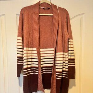 BloomChic Striped Colorblock Contrast Lapel Collared Cardigan Size 14-16/1X
